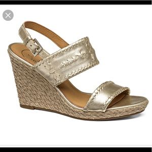 Jack Rogers metallic Vanessa wedge size 8